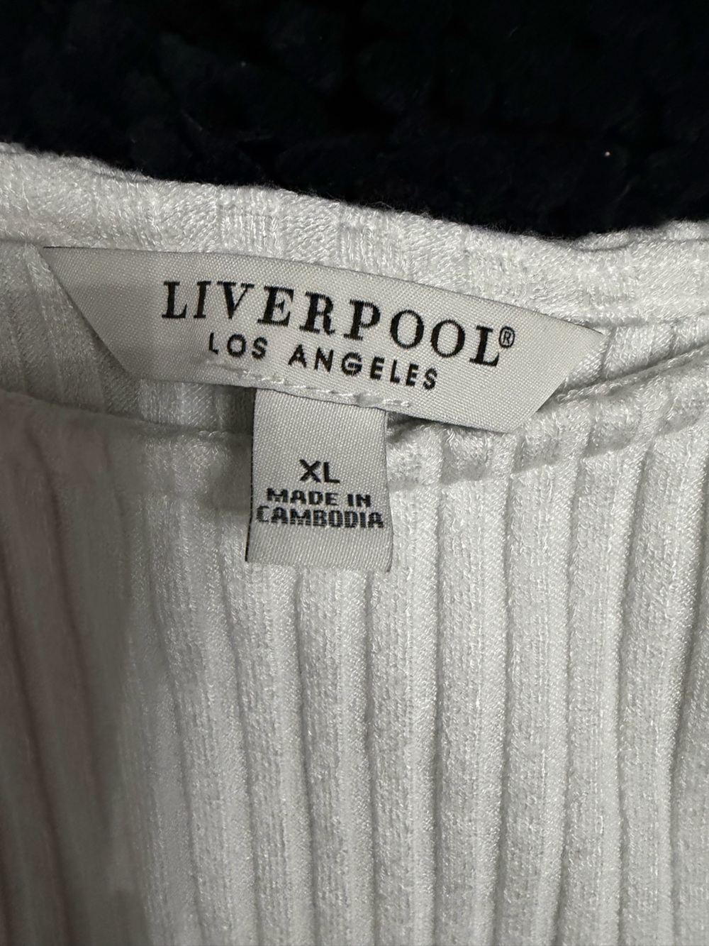 Liverpool White Ribbed Tank Top - Picture 3 of 4